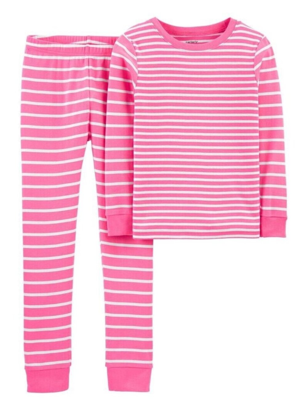 Pink White 2 Piece Pajama Set Stripe 100% Snug Fit Cotton Sleep Toddler Girl 5T